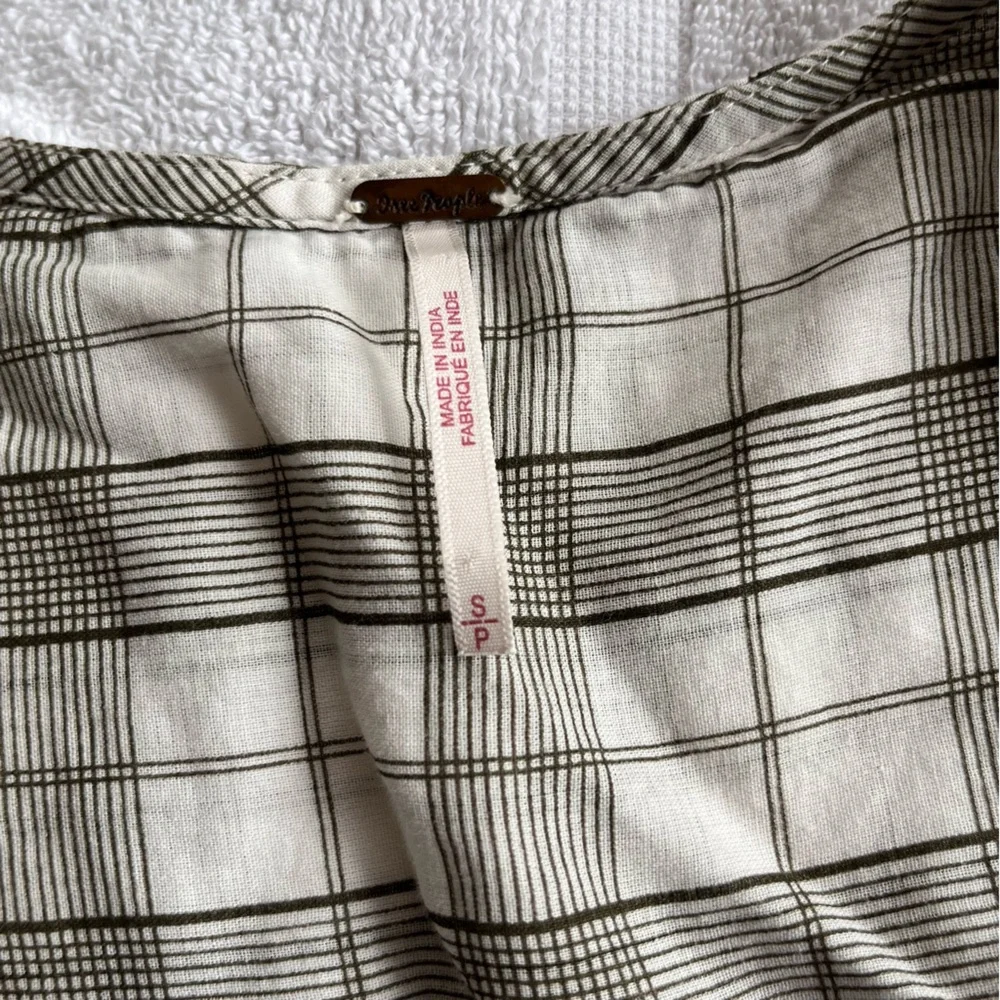 Free People Time Out Tunic like new Small Plaid with lace detail